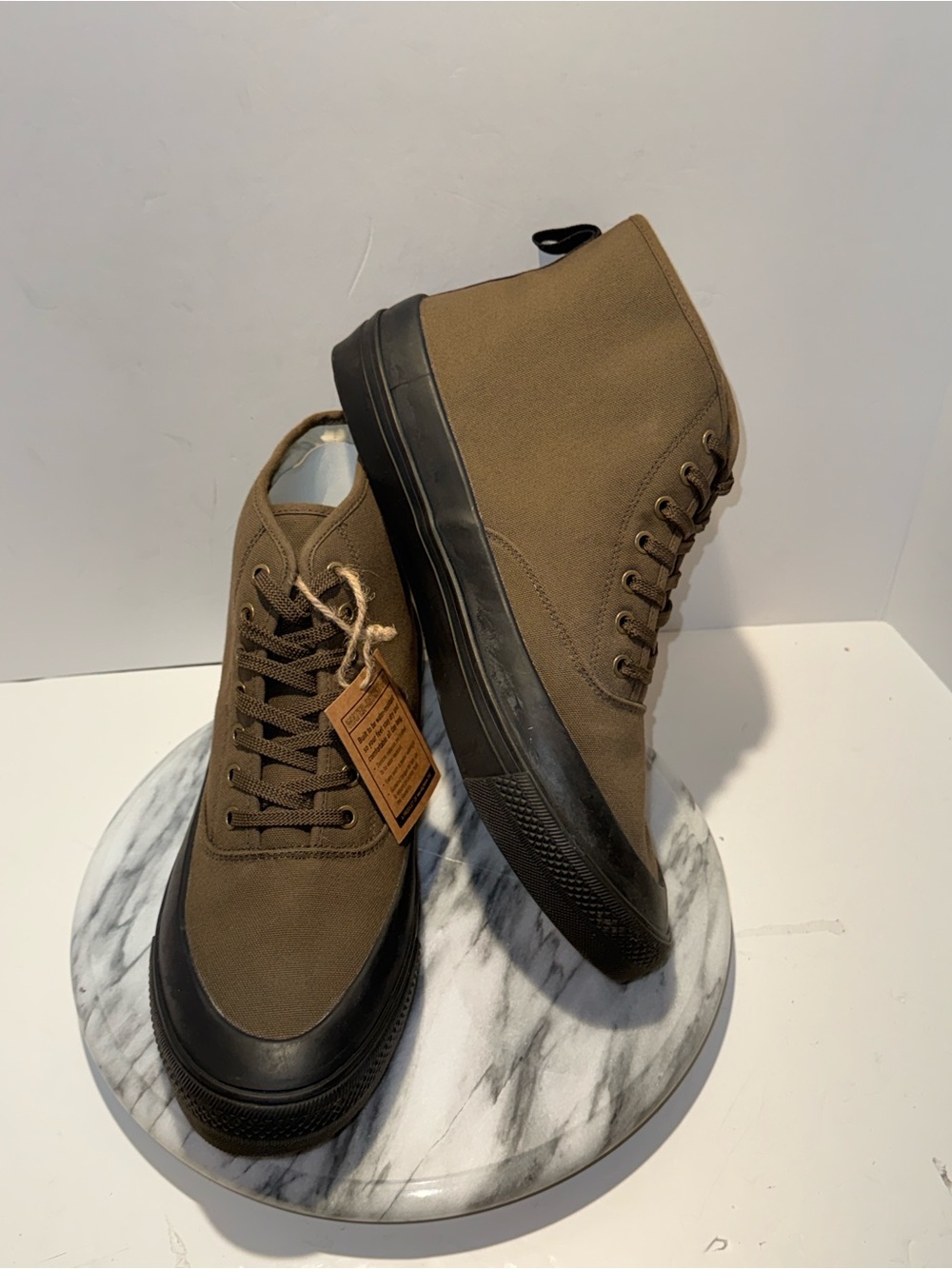 SeaVees Taylor Stitch Mariners Boots Men Size 13 Green Canvas Lace Up Chukka New